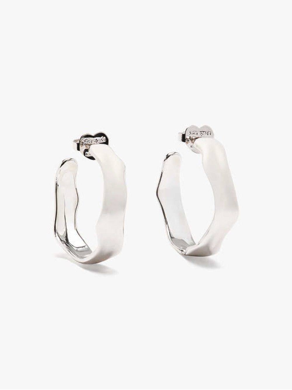 NWT $78 kate spade Molten Hoops - Silver